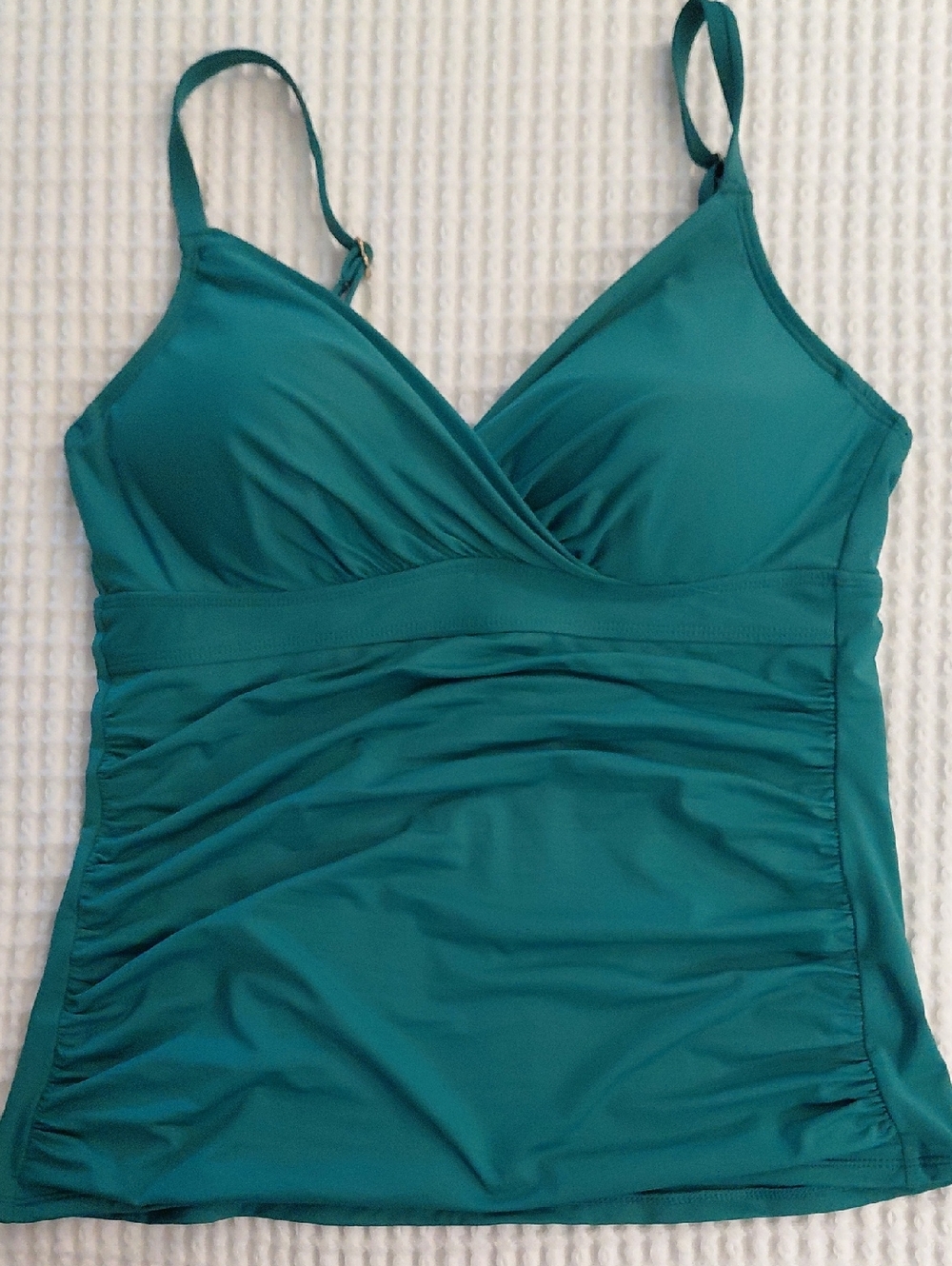 Anne Cole Teal Swim Top with Signature Plaque